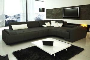 Black-L-shaped-leather-couch