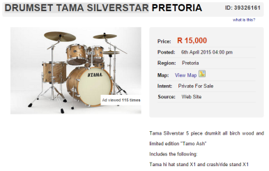 Tama-Silverstar-drums-for-sale