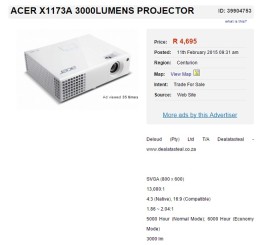 acer-x1173a-projector-for-sale