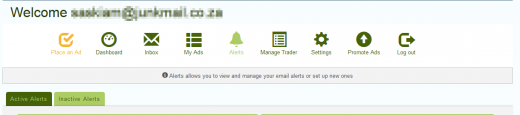 alerts for trade accounts