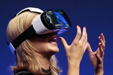 woman using a vr headset
